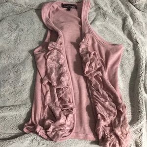 Pink lace vest